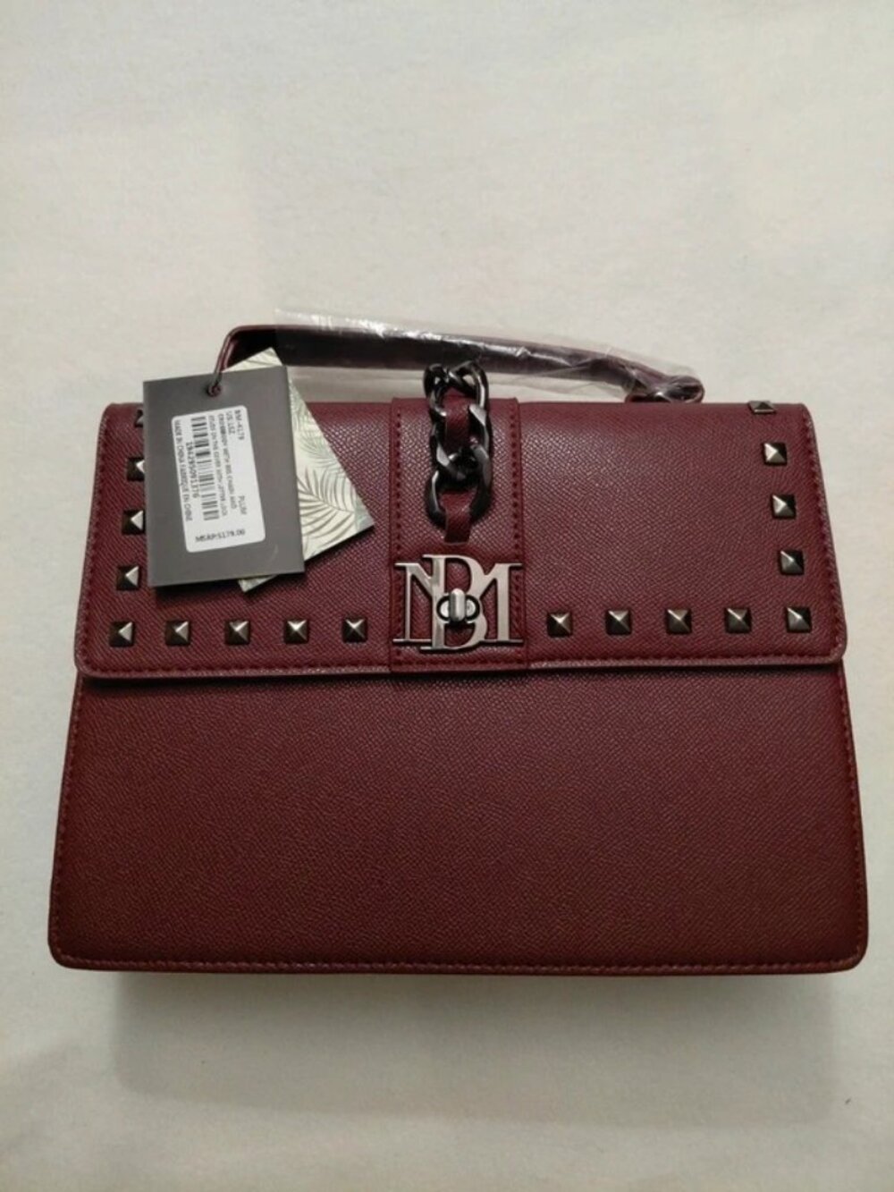Badgley Mischka Studded Crossbody / Handbag – Plum (BM-4179)